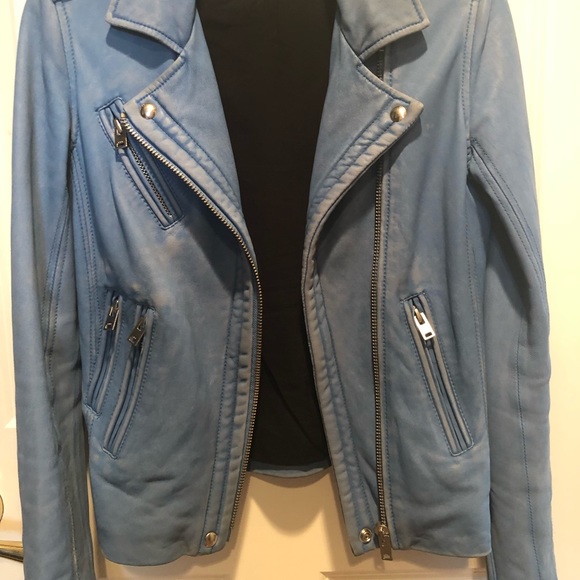 Iro Han Leather Jacket size 36 denim blue color - Picture 3 of 8